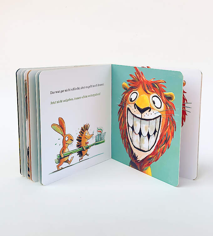 Hilf dem Löwen Zähne putzen! - Pappbilderbuch